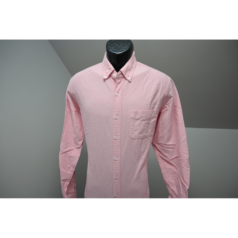 J.Crew Button Down Dress Shirt Mens Medium Pink Flex Oxford Long Sleeve EUC - Picture 2 of 9